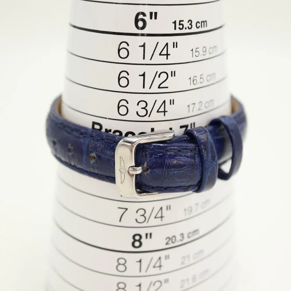 Timex Indiglo Silver Tone Date 29mm Womens Watch Blue Leather w New Battery